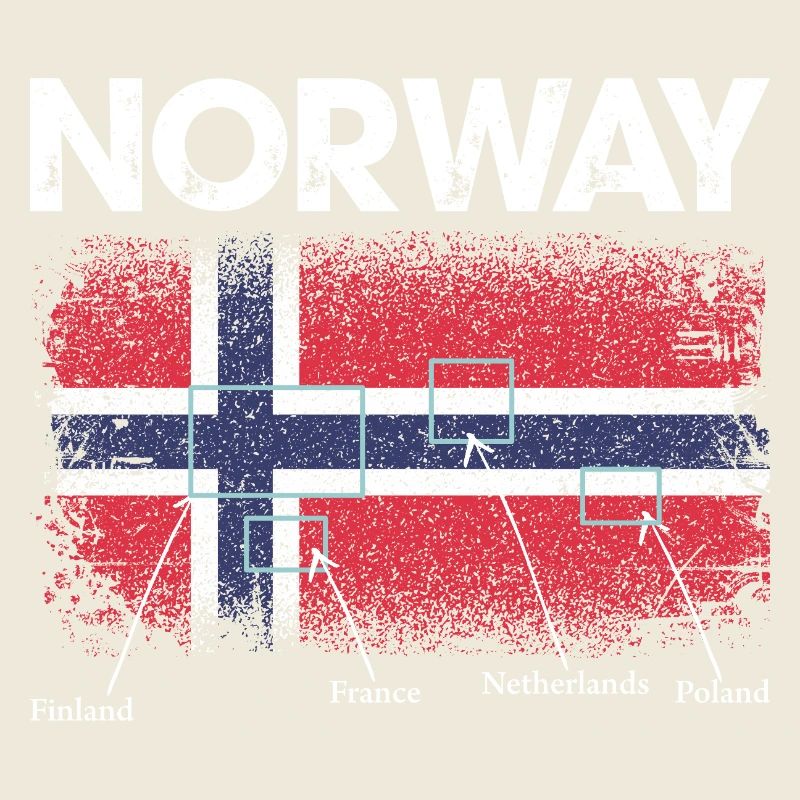 Norway Flag Map Design