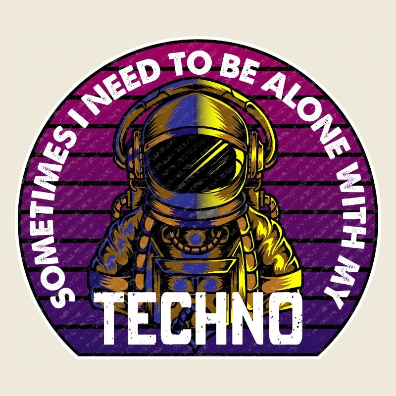 Techno Astronaut Circle Badge