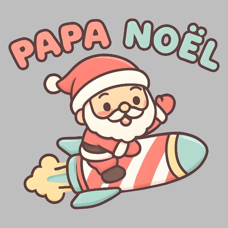 Der Weihnachtsmann in Retro Rocket