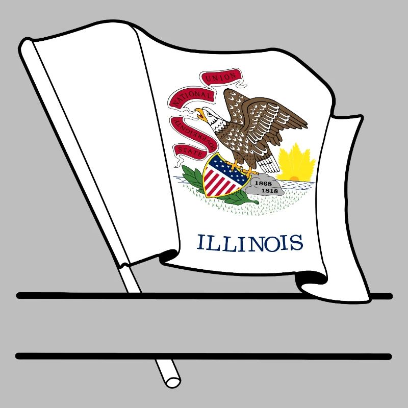 Drapeau Illinois bannière de texte