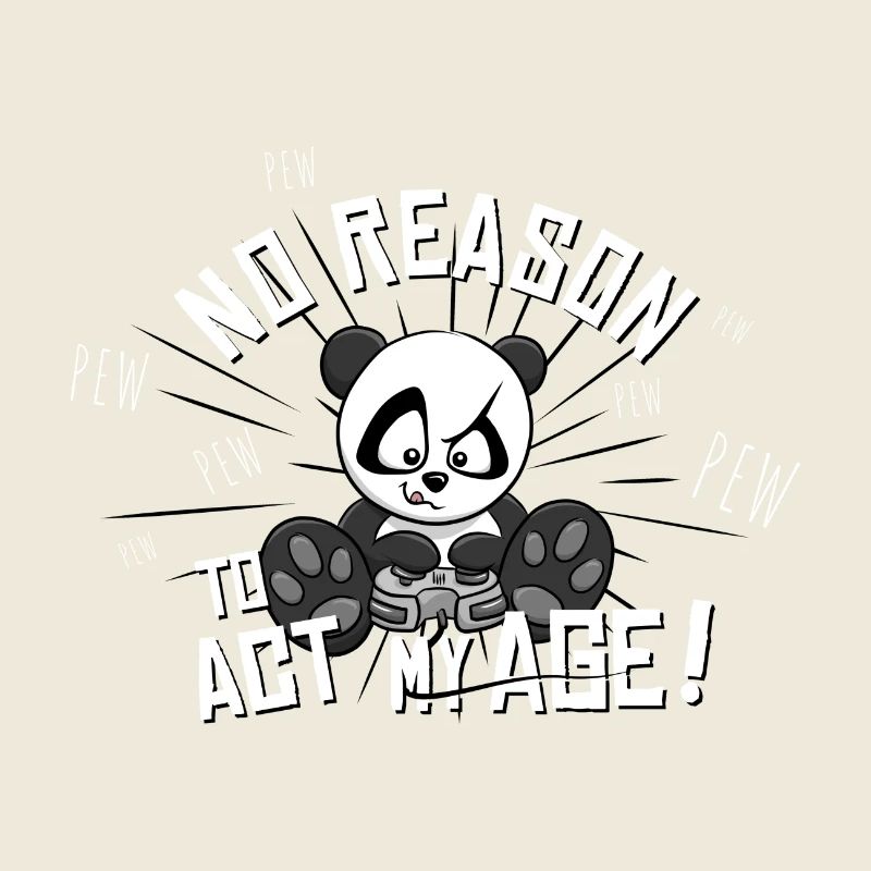 Aucune raison d’agir à mon âge Joueur de jeu Panda PEW
