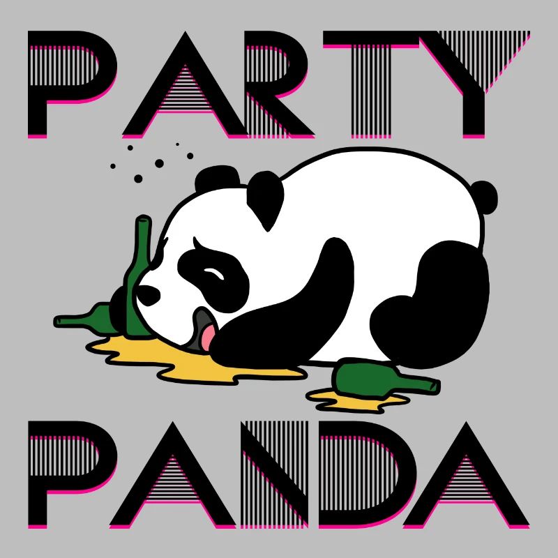Party panda partying preheating drinking drunk