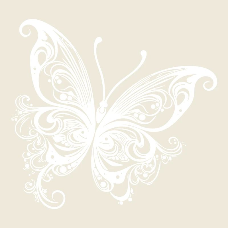 Dessin papillon de style lignes et points