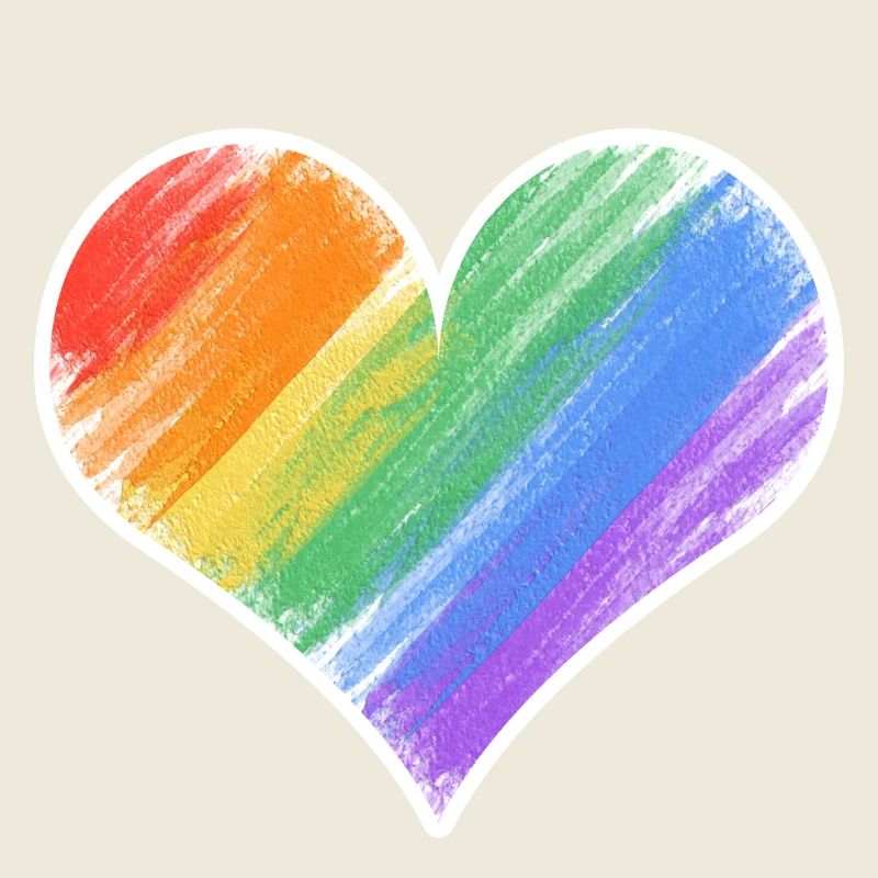 Regenbogenherz Farbstrich