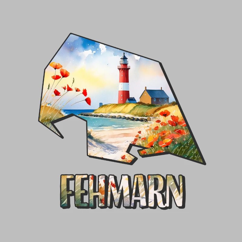 Watercolor Map Fehmarn