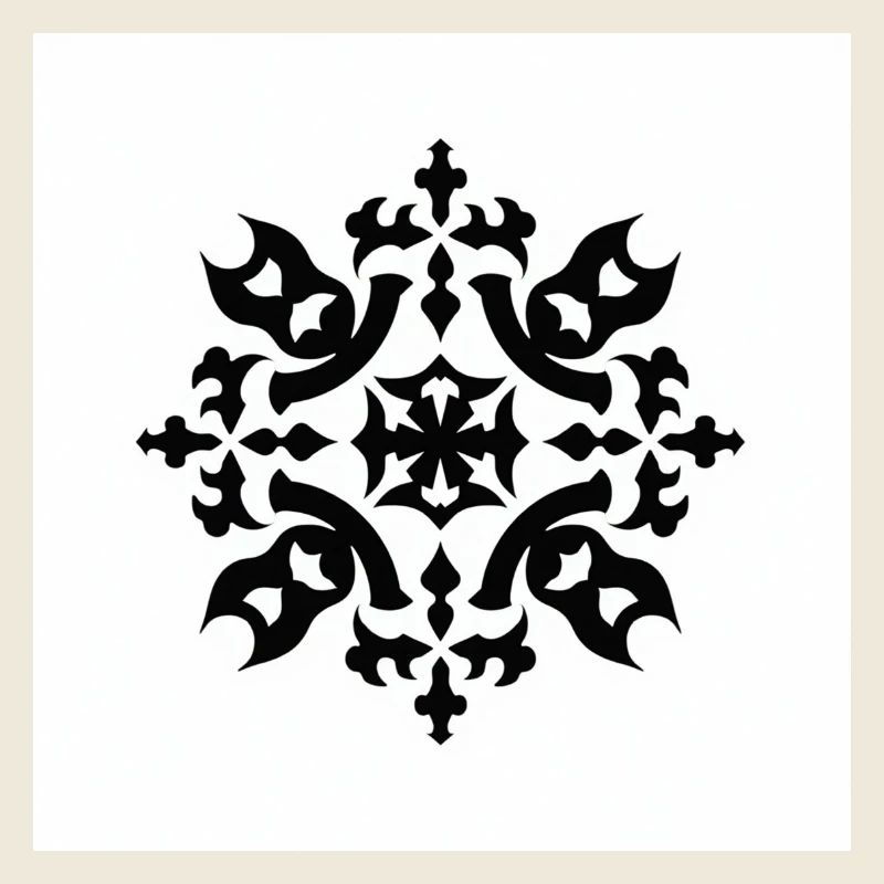 Kompliziertes schwarzes Schneeflockenmuster