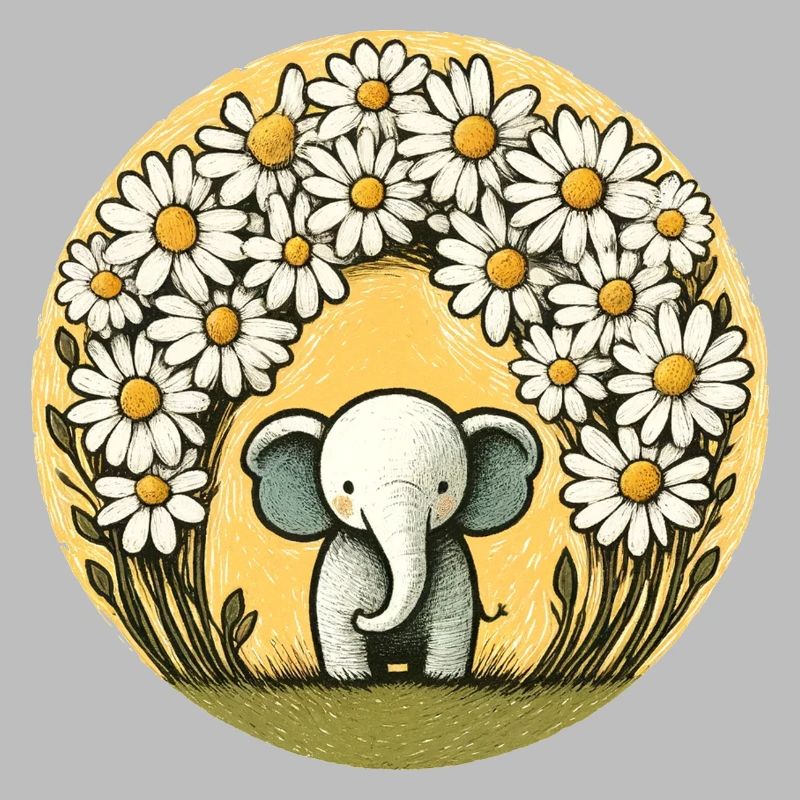 Elefant im Gänseblümchen-Ring