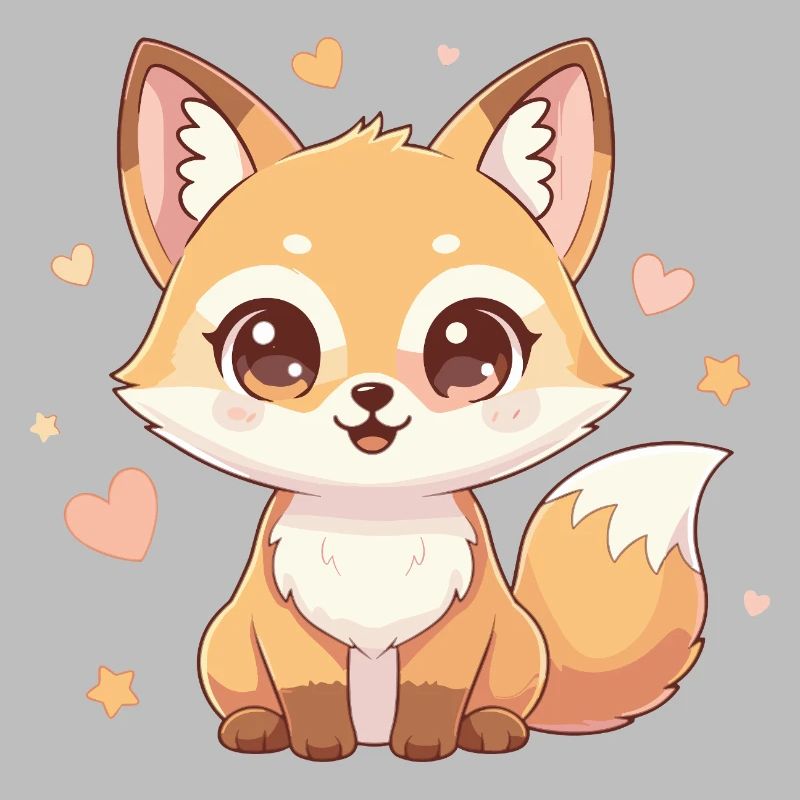 Cuddly fox with heart charm