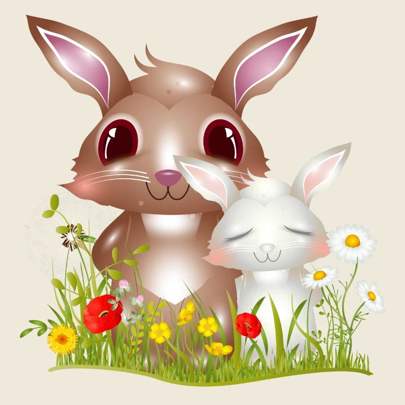 niedliche Hasen Freundschaft im Frühling