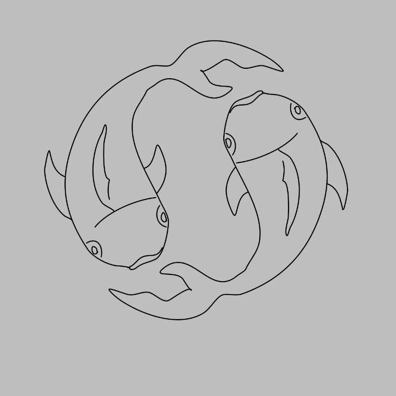 Pisces Fish Silhouette Drawing