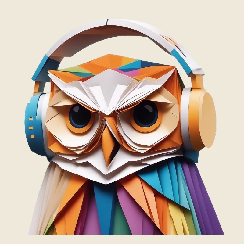 Coole Eule mit Kopfhörer