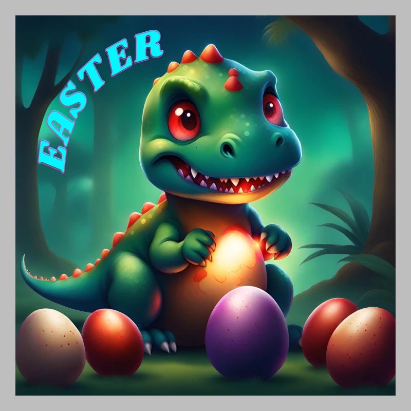 Dinosaur Red Eyes Easter Eggs