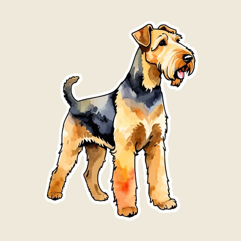 Airedale Terrier Aquarelle