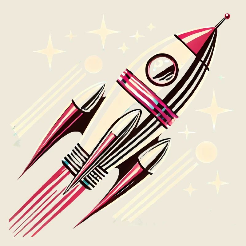 Retro SpaceAge Rocket Vector Design
