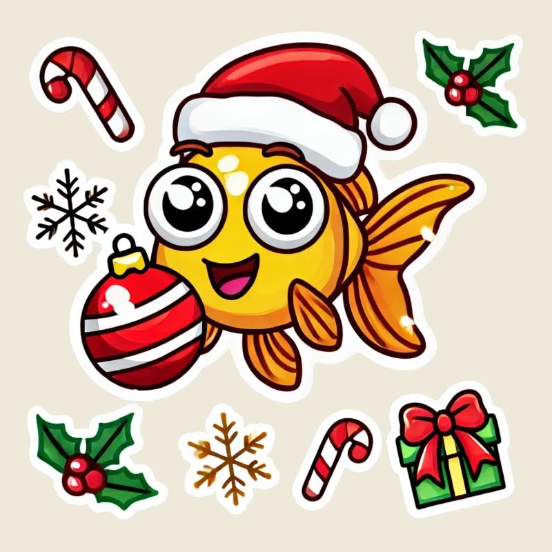 Baignade de Noël poisson rouge