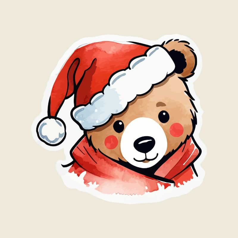 Bear Christmas Drawing