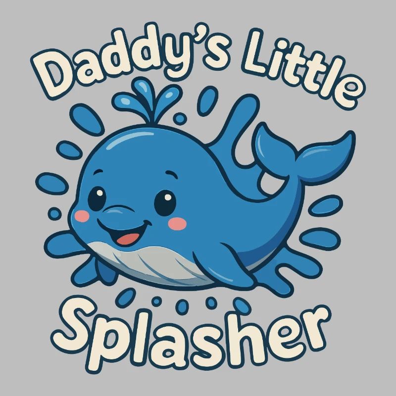 Papa petit éclaboussure mignon bébé baleine
