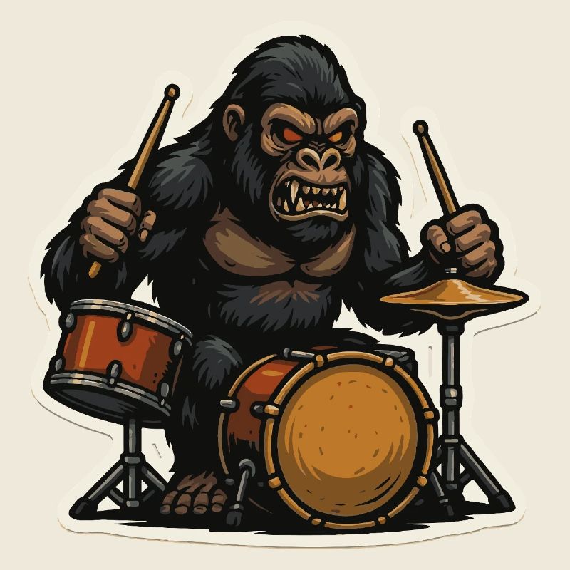 Dschungelgorilla mit Schlagzeug