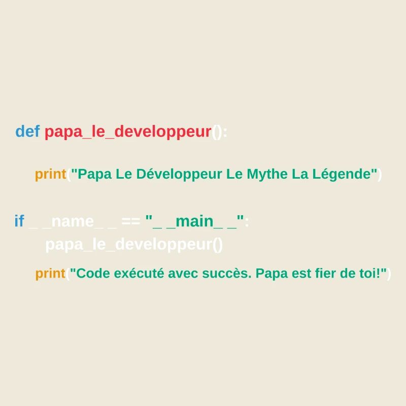 Code du programme Papa développeur
