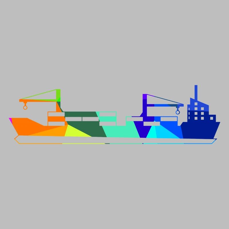 Container Ship Rainbow Polygon Ships