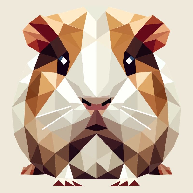 süßes Meerschweinchen im Low-Poly-Stil
