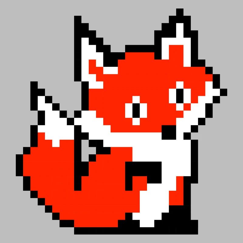 Fox Fox Paw rétro conception de chemise de pixel