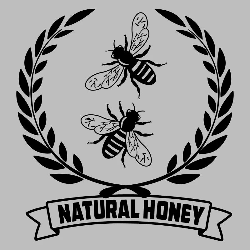 Bees in laurel wreath