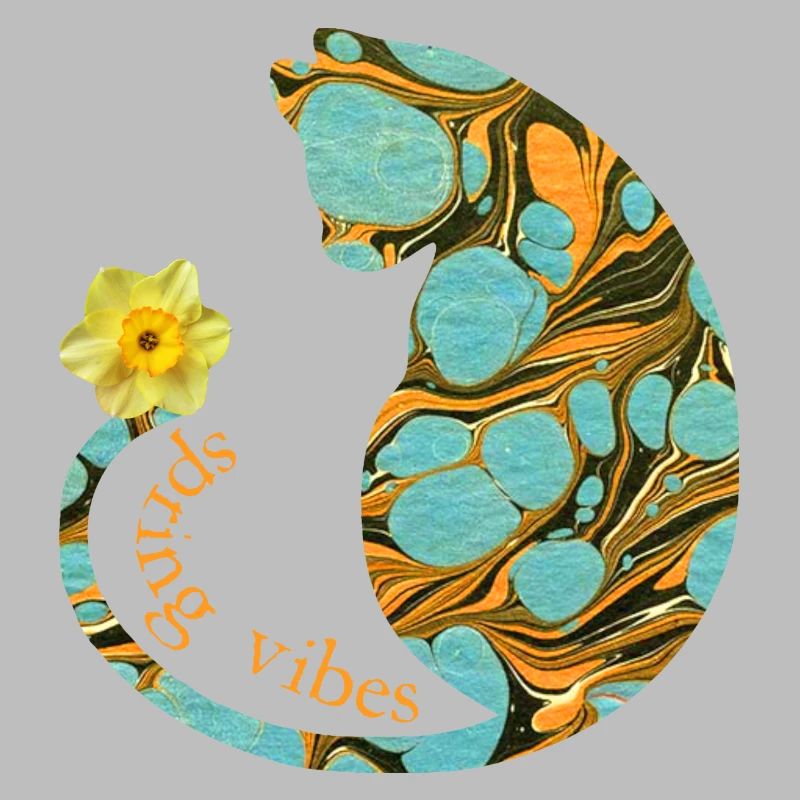 Chat avec fleur E 204