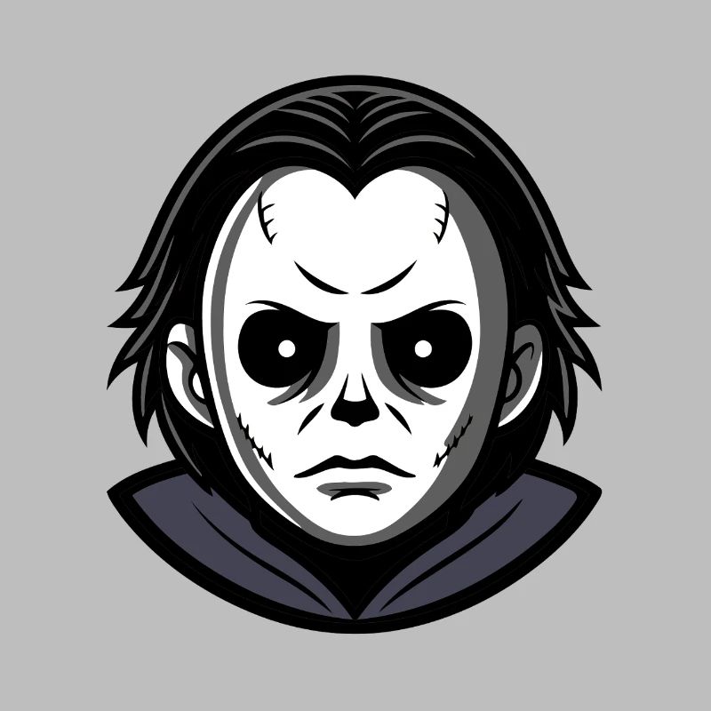 Böse Halloween-Maske monochromer Kapuzenpullover