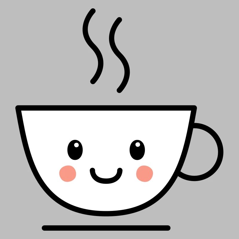 Kaffee, Tee oder Kakao Tasse mit kawaii Gesicht