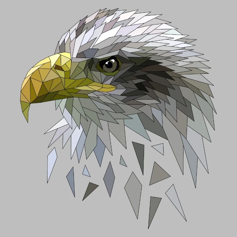 Pygargue à queue blanche low polygones géométriques