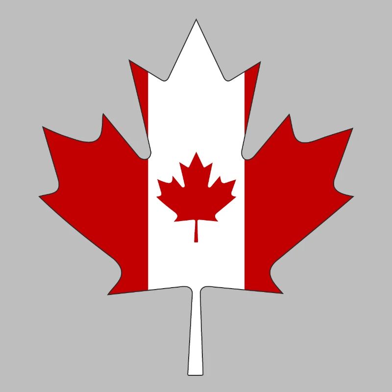 Canada flag as maple leaf with black frame