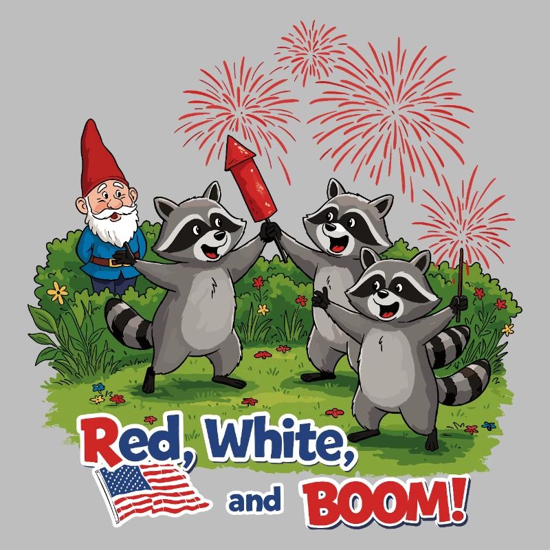 Waschbären-Feuerwerksparty zum 4. Juli
