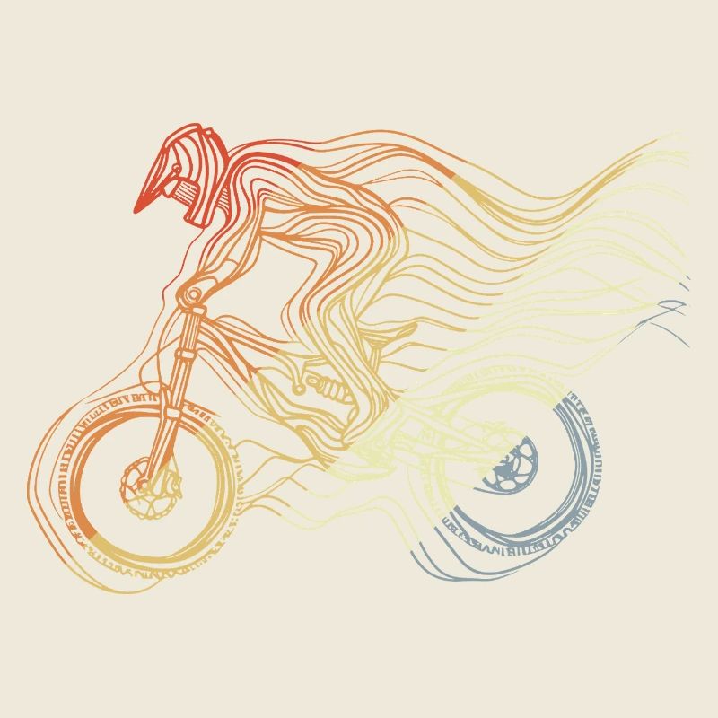 Mountainbiker Retro Stil