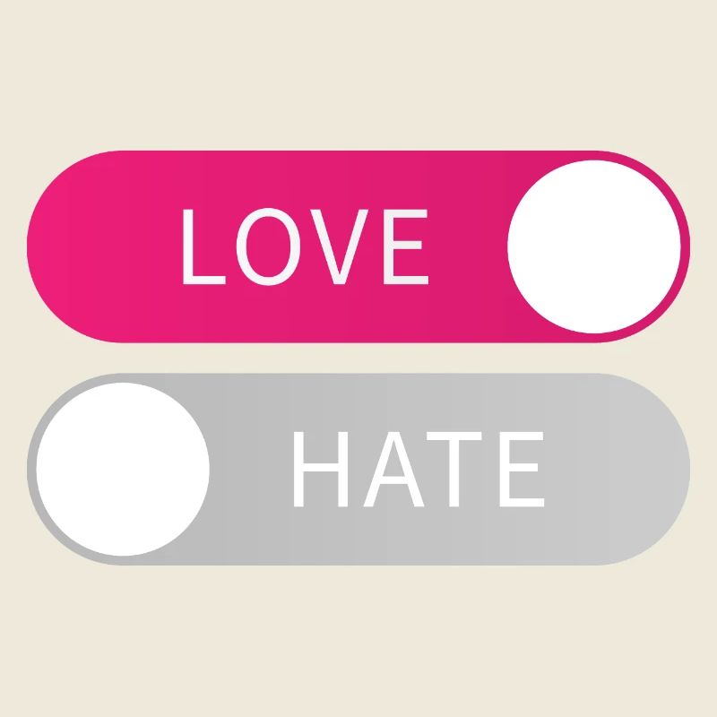 Love On Hate Off Button Liebe an Hass aus Geschenk