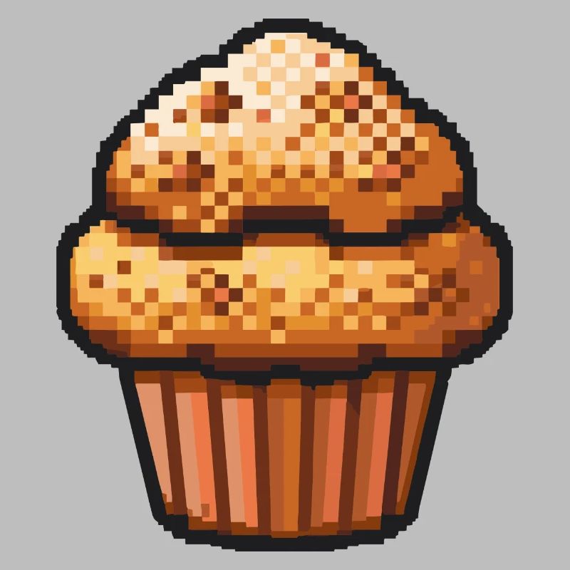 Cupkake Pixel Symbole Gâteau