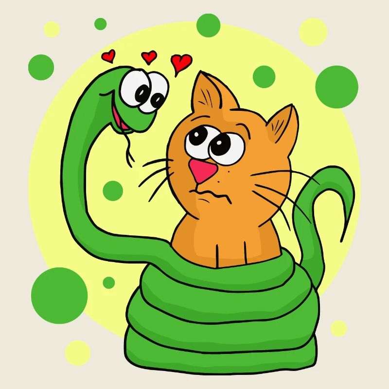 Le serpent est amoureux du chat