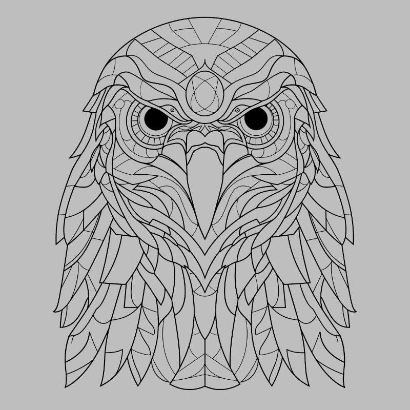 Abstract Hawk Essence: Line Art Interpretation