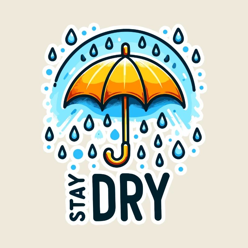 Restez au sec - Illustration de parapluie