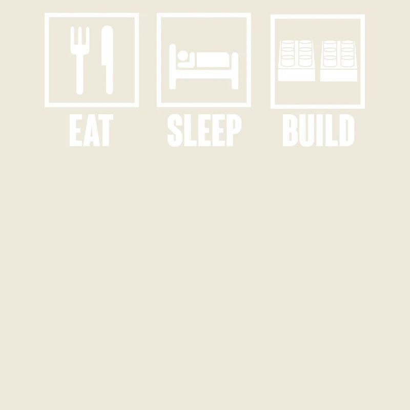 Manger - dormir - bâtiment - bloc de construction - cadeau