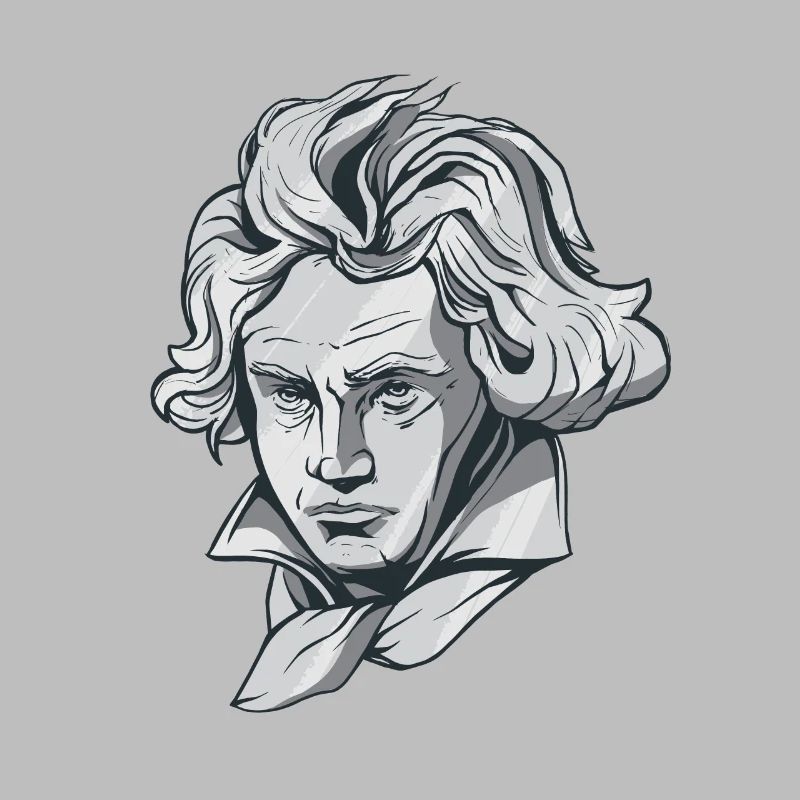 Beethoven face bust with Beethoven composer