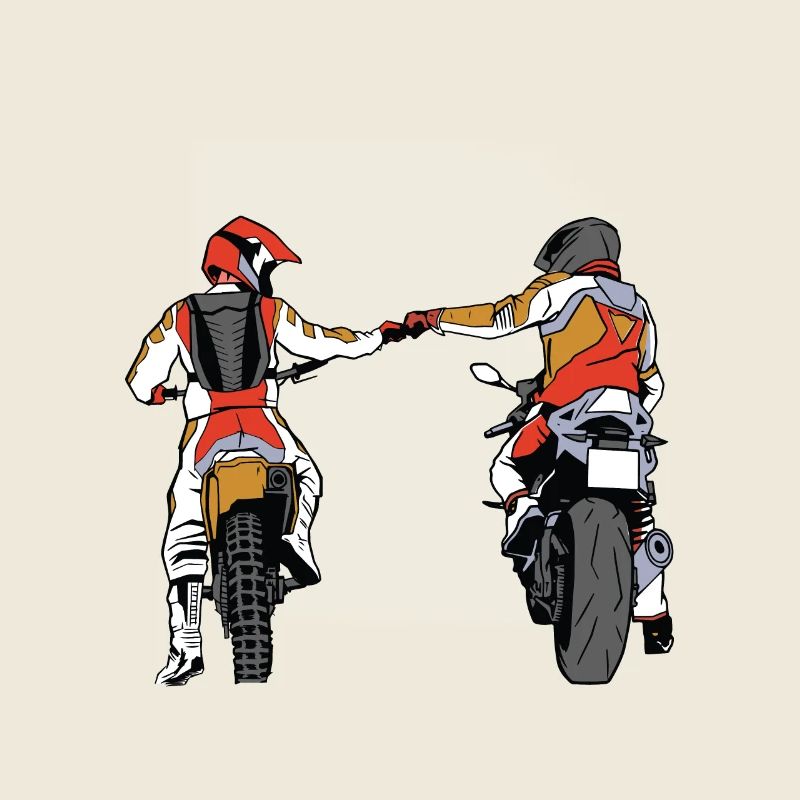 Motorradfahrer geben sich eine Ghetto Faust