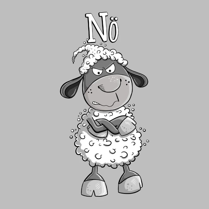 Nope sheep I no statement comic animal motif Fun