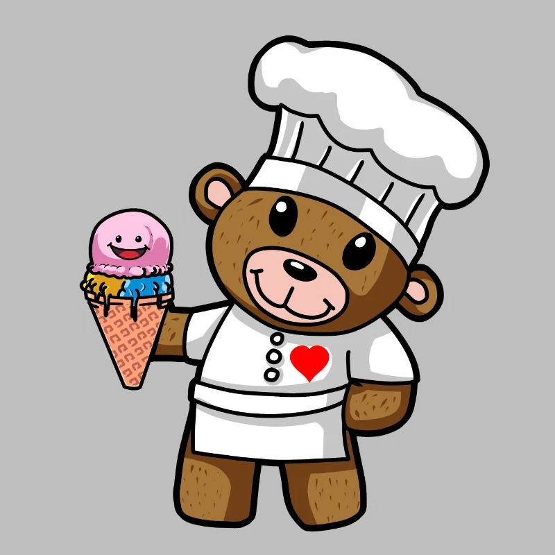 Teddy Eiscreme Konditor Süßigkeiten Eisdiele Kind