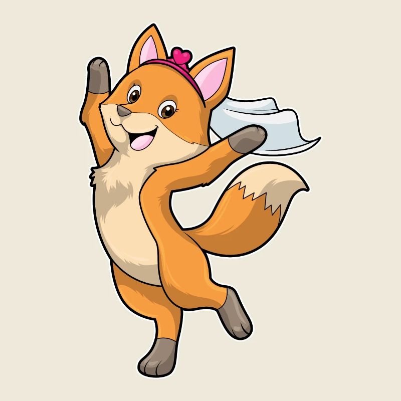 Fuchs als Braut mit Schleier & Herz