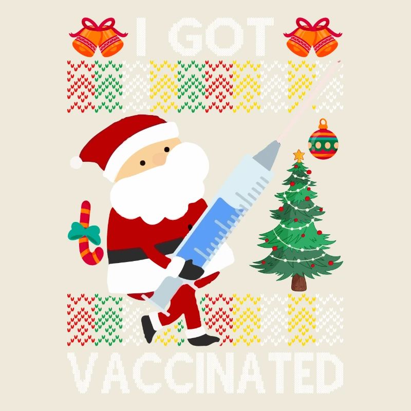 Ich Wurde Geimpft Weihnachts-Pullover Santa Klaus