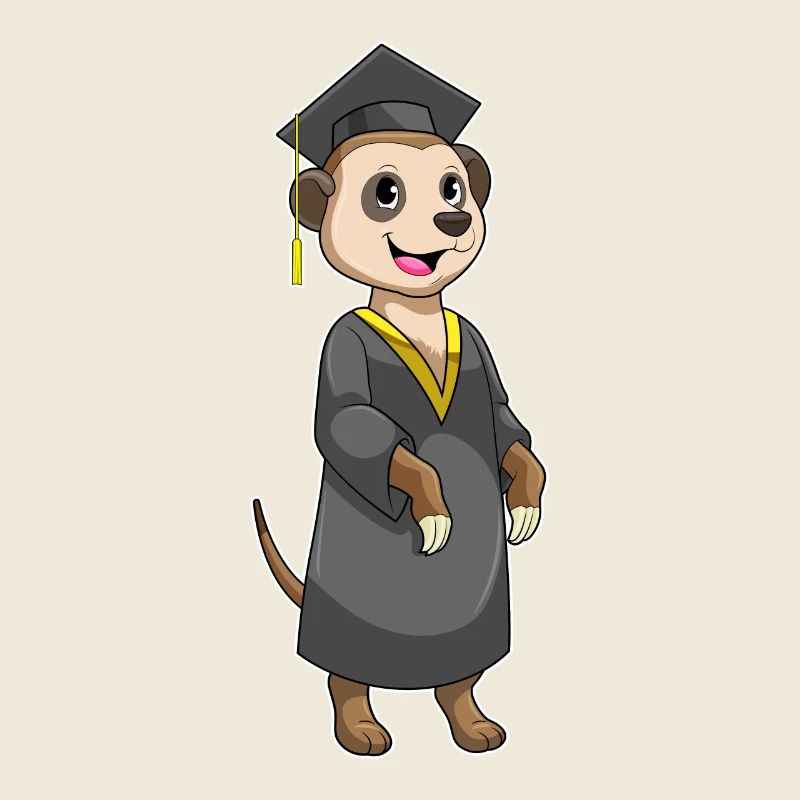 Erdmännchen als Student mit Diplom