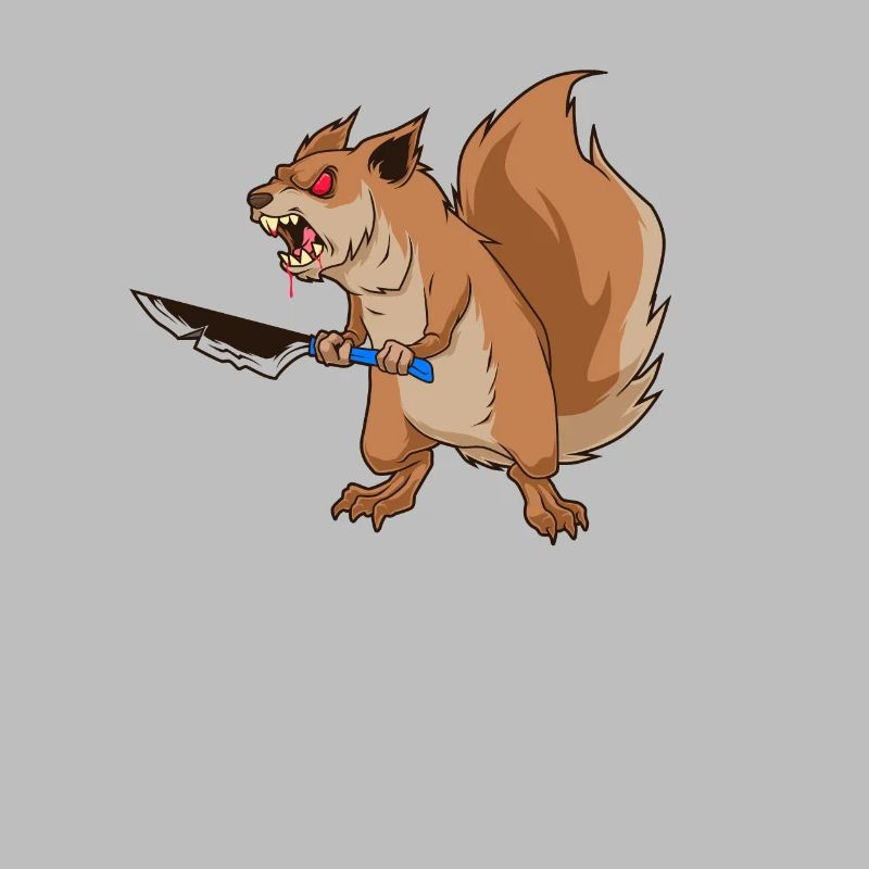 Monster Tiere - Horror Messer Eichhörnchen
