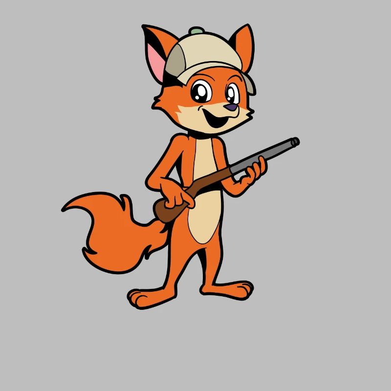 Fuchs mit Gewehr - Jäger