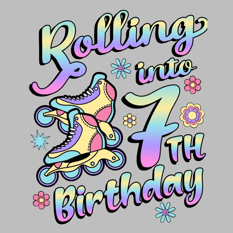 Rolling Into 7th Birthday Roller Skater